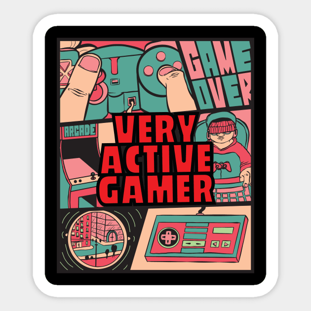 Active Gamer Sticker by Imaginariux